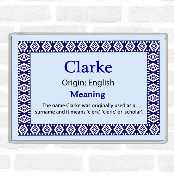 Clarke Name Meaning Magnet Blue