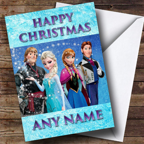 Blue Frozen Christmas Card Customised