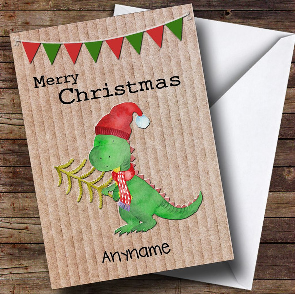 Xmas Dinosaur Krafty Customised Christmas Card