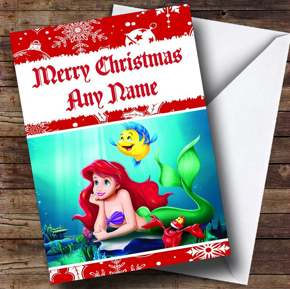 The Little Mermaid Red Customised Christmas Card