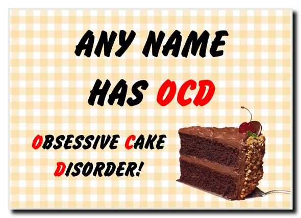 Funny Obsessive Disorder Cake Yellow Jumbo Magnet