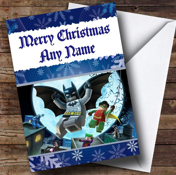 Lego Batman Blue Customised Christmas Card