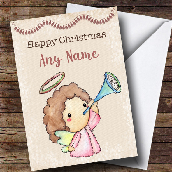 Cute & Sweet Angel Customised Children's Christmas Card