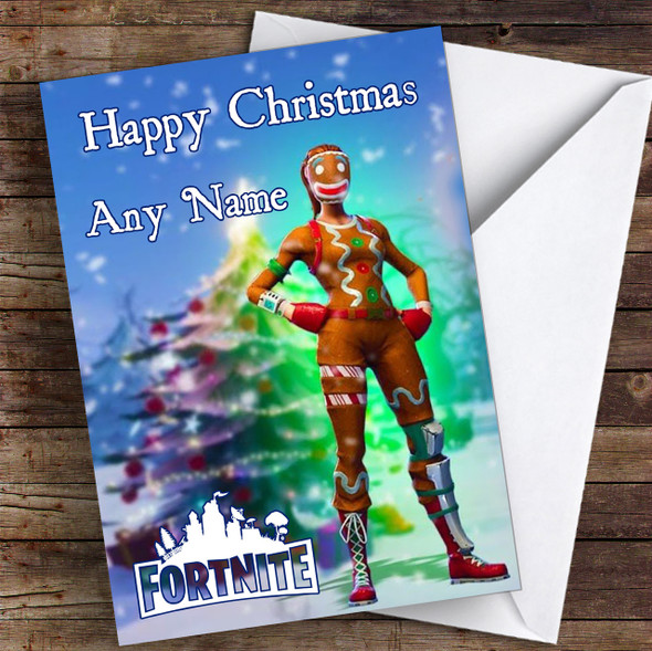 Fortnite Game Ginger Gunner Customised Children's Christmas Card