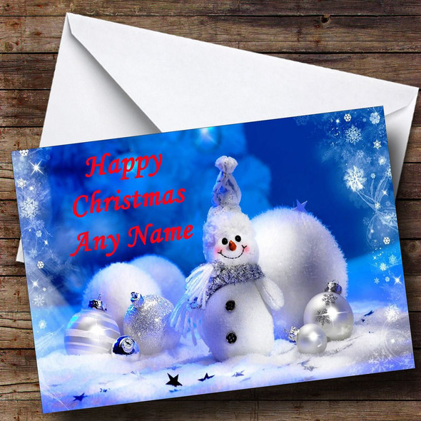 Sweet Little Snowman Christmas Card Customised