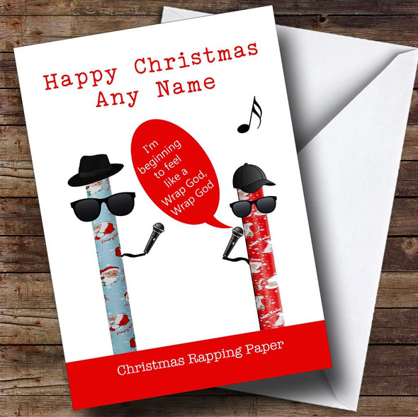 Funny Wrapping Paper Customised Christmas Card