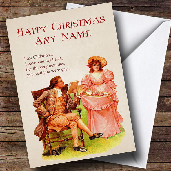 Funny Last Christmas Gay Customised Christmas Card