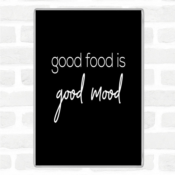 Black White Good Food Quote Magnet