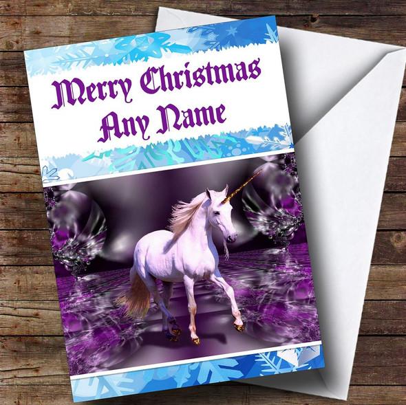 Beautiful Unicorn Customised Christmas Card