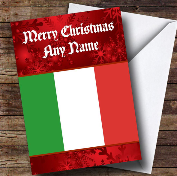 Italian Flag / Italy Customised Christmas Card