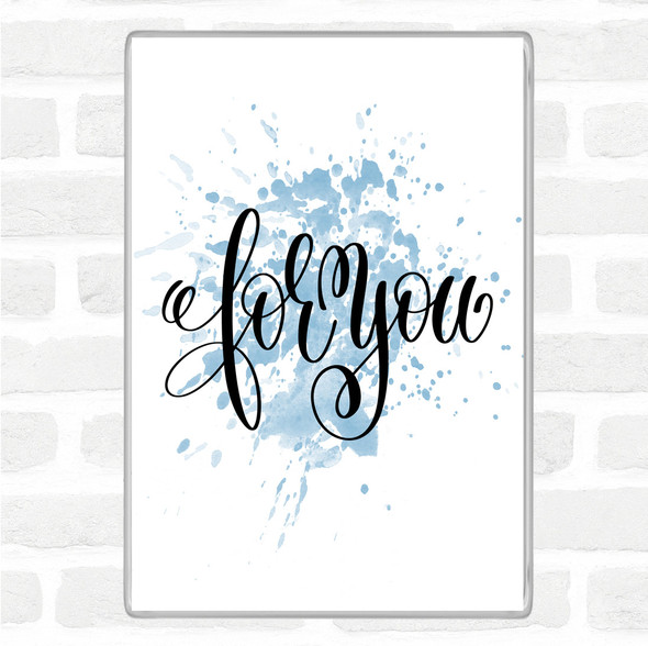 Blue White Christmas For You Inspirational Quote Magnet