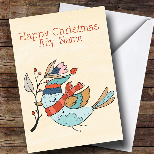 Autumn Bird Customised Christmas Card