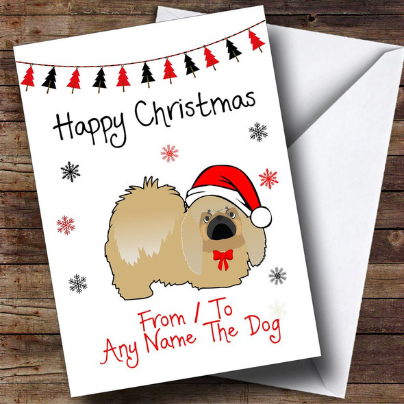 Pekingese From Or To The Dog Pet Customised Christmas Card