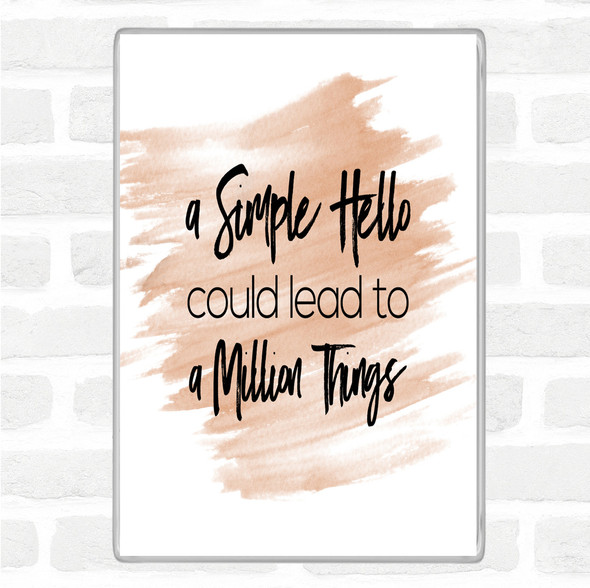 Watercolour A Simple Hello Quote Magnet