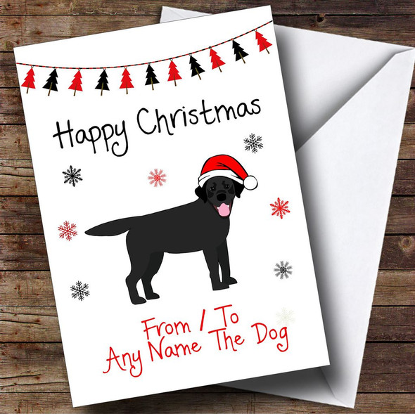 Black Labrador From Or To The Dog Pet Customised Christmas Card