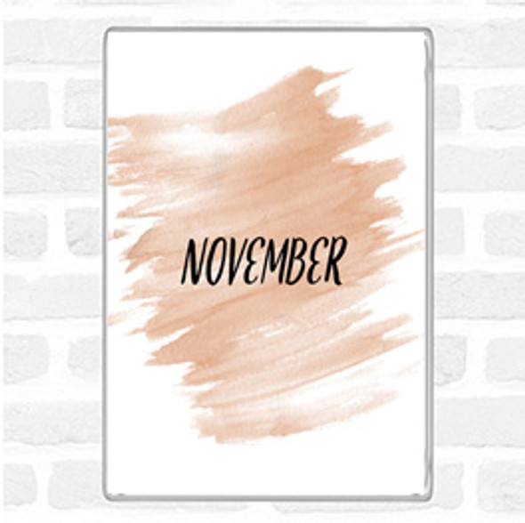 Watercolour November Quote Magnet