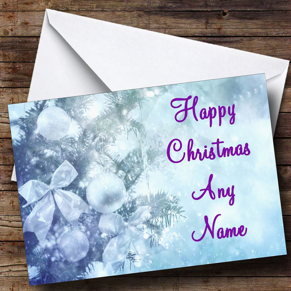 Pale Blue Christmas Card Customised