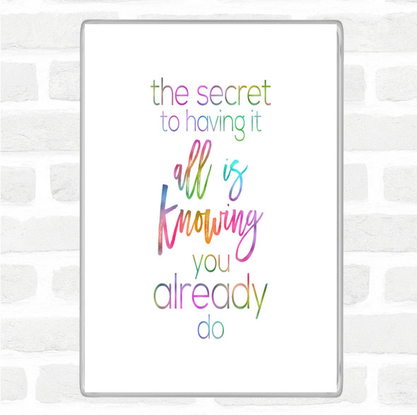 Having It All Rainbow Quote Magnet