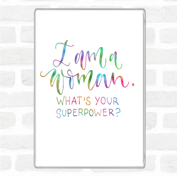 I Am Woman Rainbow Quote Magnet