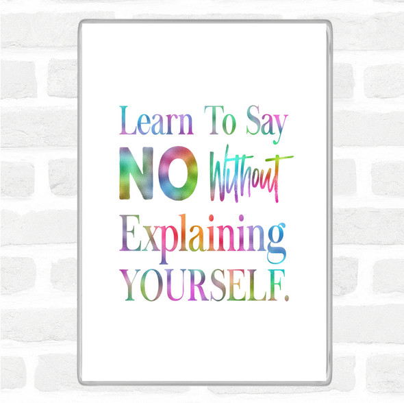 Say No Rainbow Quote Magnet