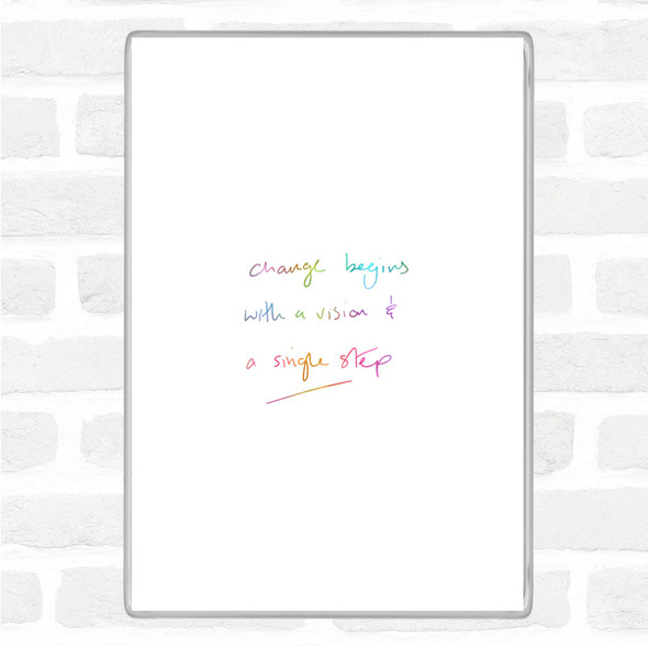 Change Simple Step Rainbow Quote Magnet