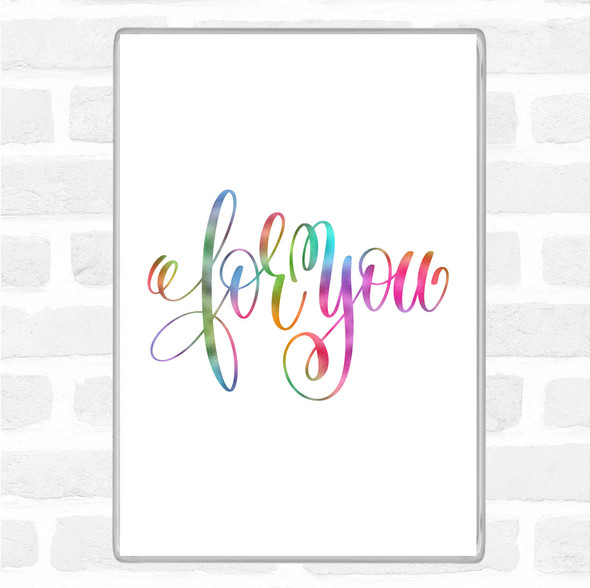 Christmas For You Rainbow Quote Magnet