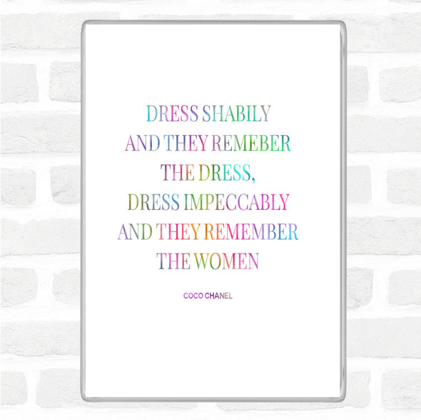 Coco Chanel Dress Rainbow Quote Magnet