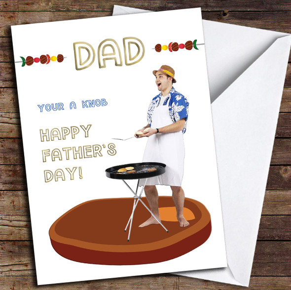 Funny BBQ Dad Customised Father's Day Card