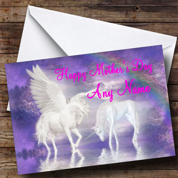 Two Unicorns Customised Mother's Day Card