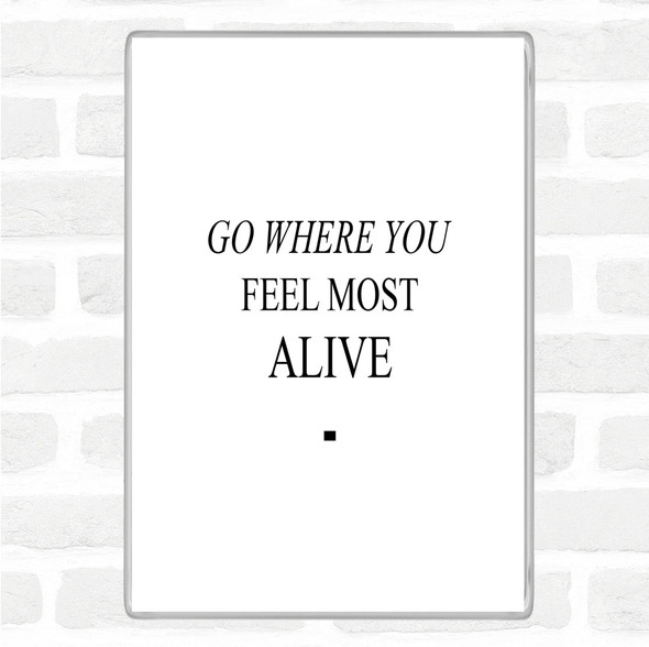 White Black Where You Feel Quote Magnet