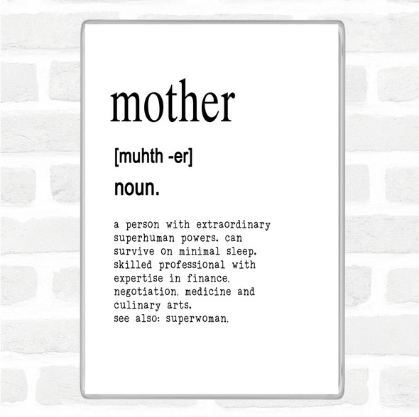 White Black Word Definition Mother Quote Magnet