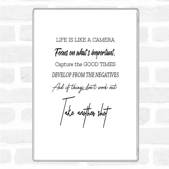 White Black Develop From Negatives Quote Magnet