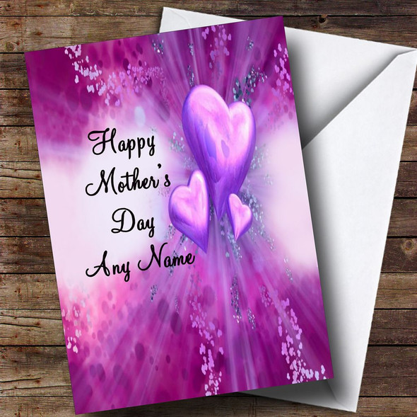 Purple Hearts Customised Mother's Day Card