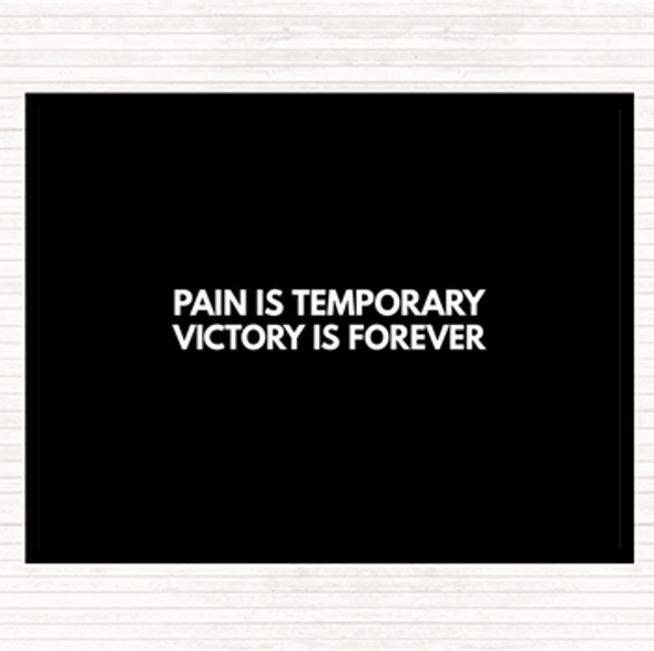 Black White Pain Is Temporary Quote Mouse Mat
