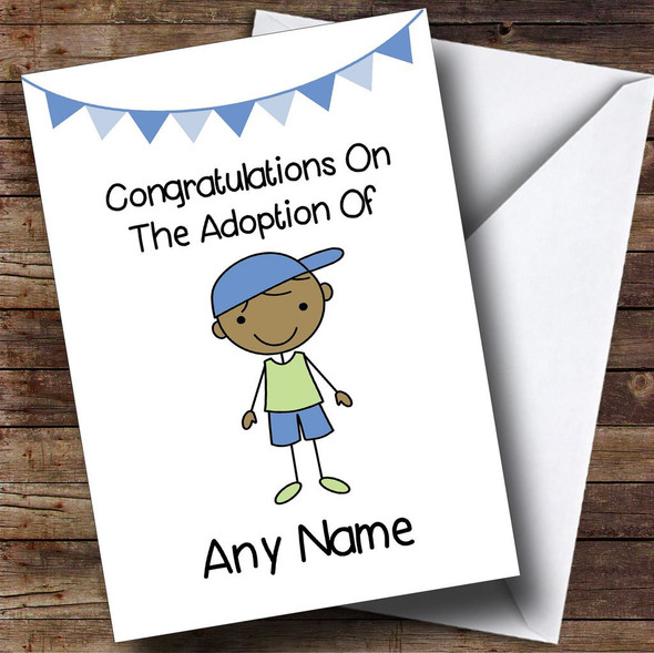 Adoption Adopting An Older Boy Son Brown Skinned Customised Card