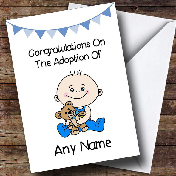 Adoption Congratulations Adopting A Baby Boy Son Customised Card