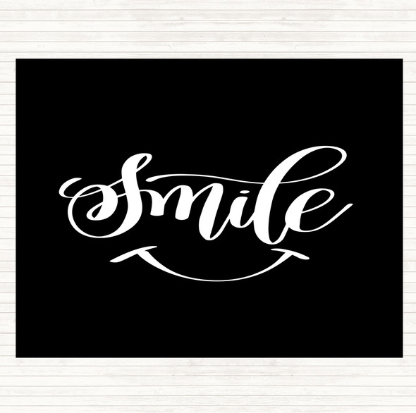 Black White Smile Quote Mouse Mat