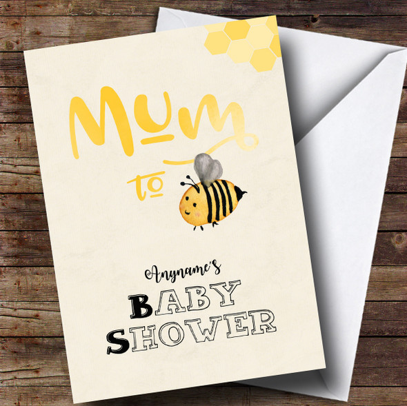 Customised Mum To Bee Baby Shower Card