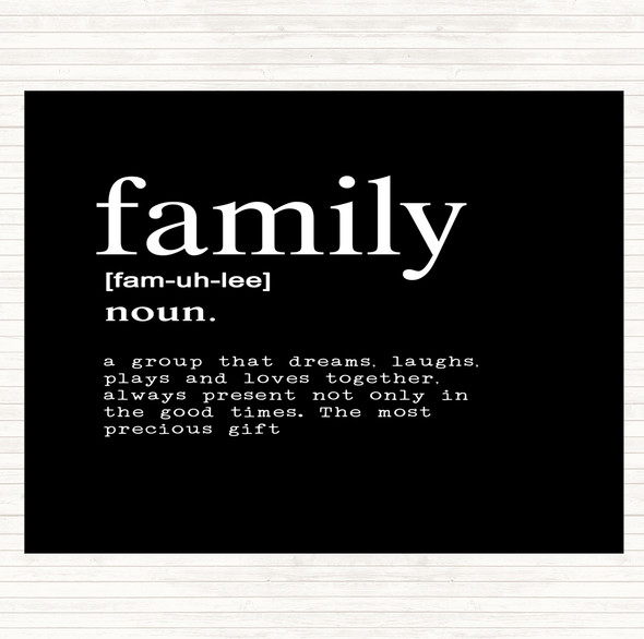 Black White Word Definition Family Quote Mouse Mat