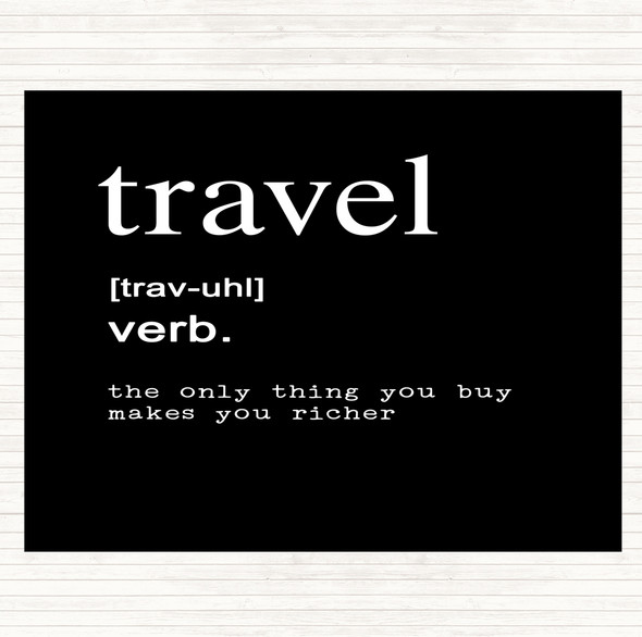 Black White Word Definition Travel Quote Mouse Mat