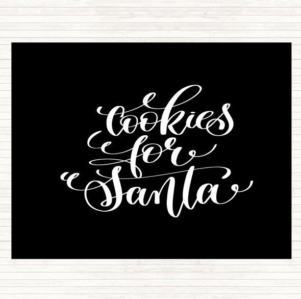 Black White Christmas Cookies For Santa Quote Mouse Mat