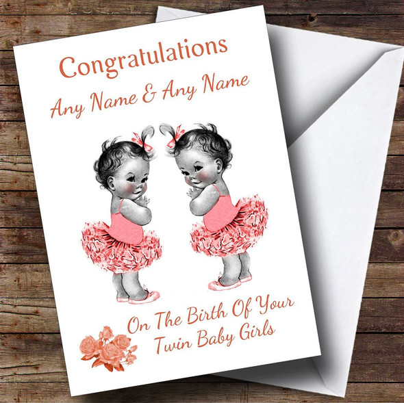 Cute You Have New Twin Daughters Girls Customised New Baby Card