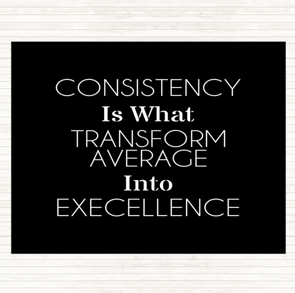 Black White Consistency Quote Mouse Mat