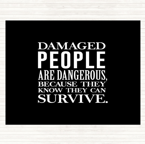 Black White Damaged People Quote Mouse Mat