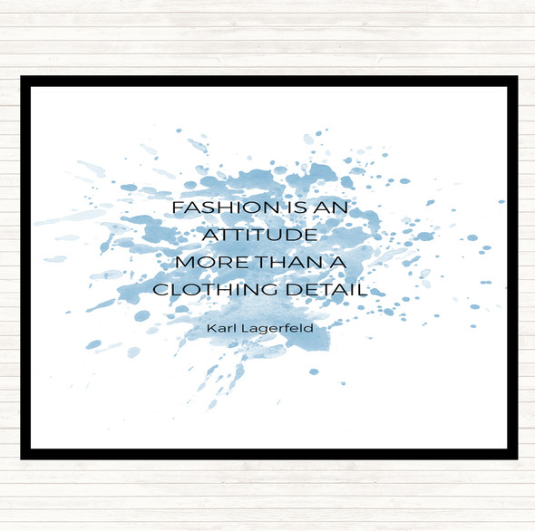Blue White Karl Lagerfield Fashion Is Attitude Quote Mouse Mat