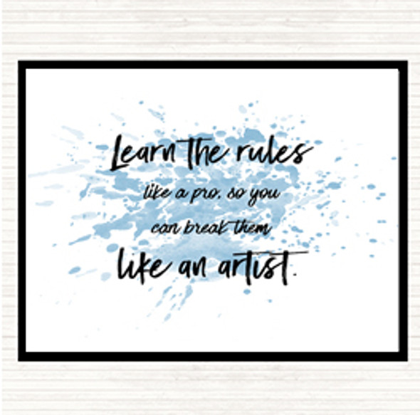Blue White Like A Pro Inspirational Quote Mouse Mat