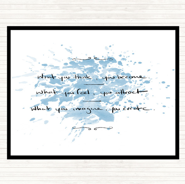 Blue White What You Attract Inspirational Quote Mouse Mat