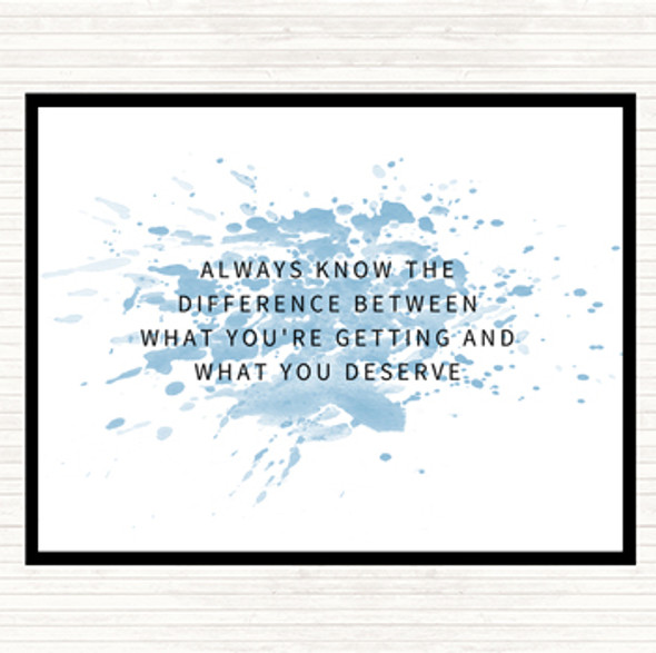Blue White What Your Getting And What Your Worth Quote Mouse Mat