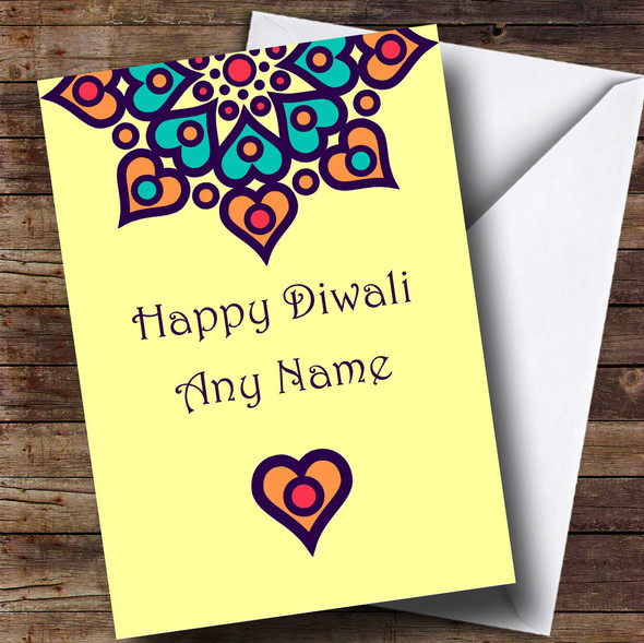 Yellow Customised Diwali Card