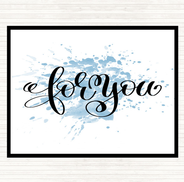 Blue White Christmas For You Inspirational Quote Mouse Mat